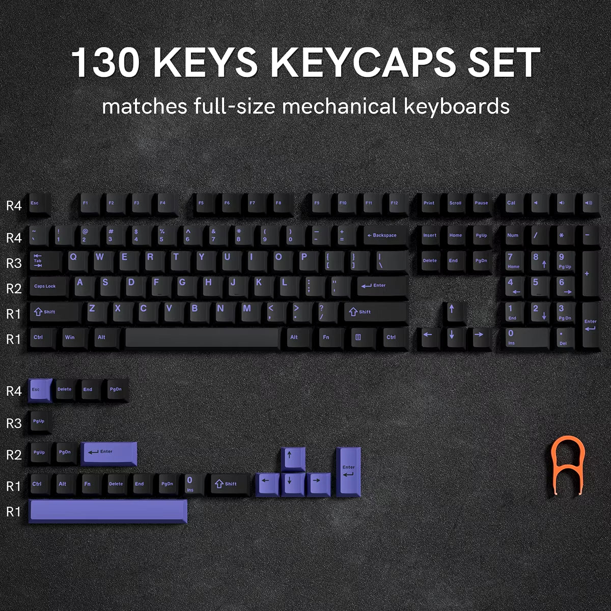 138 Keys Retro Brown Gray PBT Keycap – Mechanical Keyboard Keycap Set