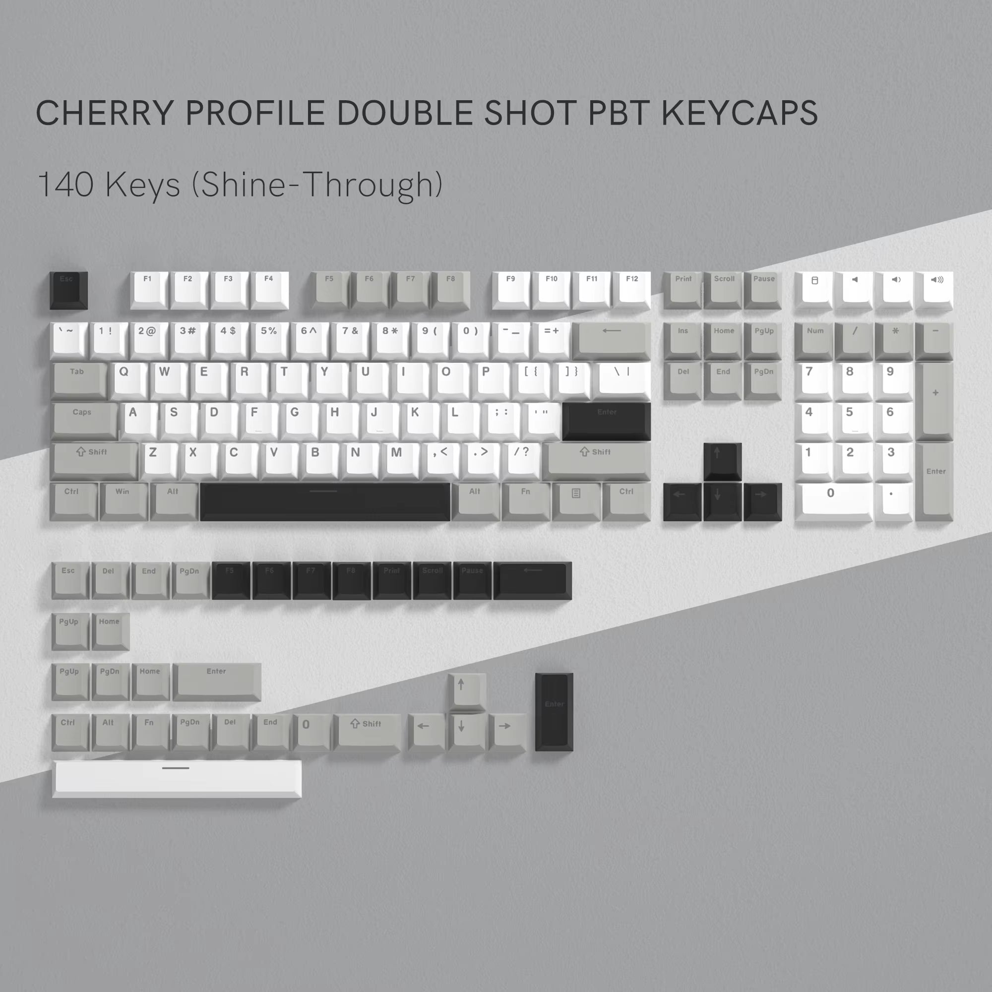 138 Keys Retro Brown Gray PBT Keycap – Mechanical Keyboard Keycap Set