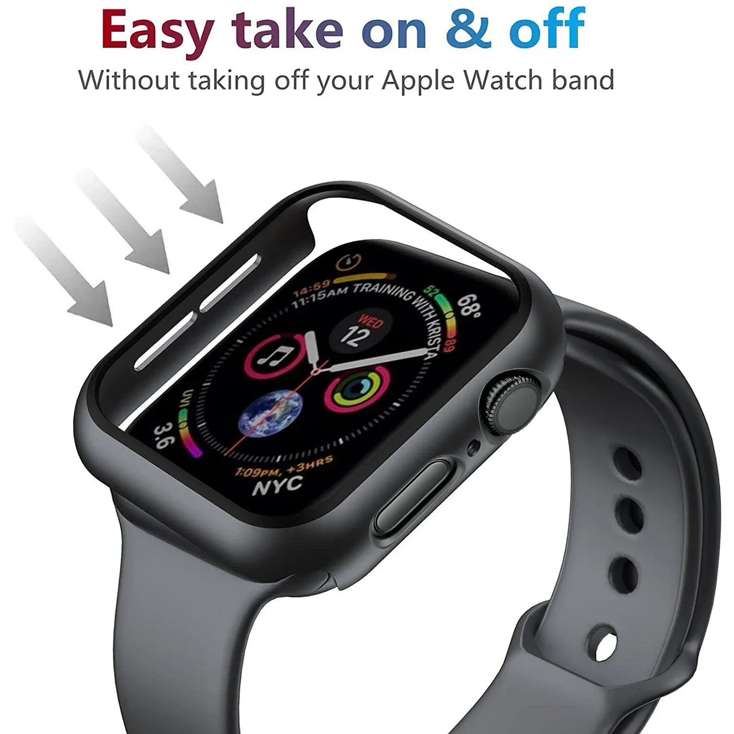 Tempered Glass+Cover for Apple Watch 1aApple Watch Tempered Glass Cover for Series 8 to 31 10 9 8 7 46Mm 42Mm PC Bumper Screen Protector Case Iwatch Series 7 6 5 4 SE3 44 40 45Mm
