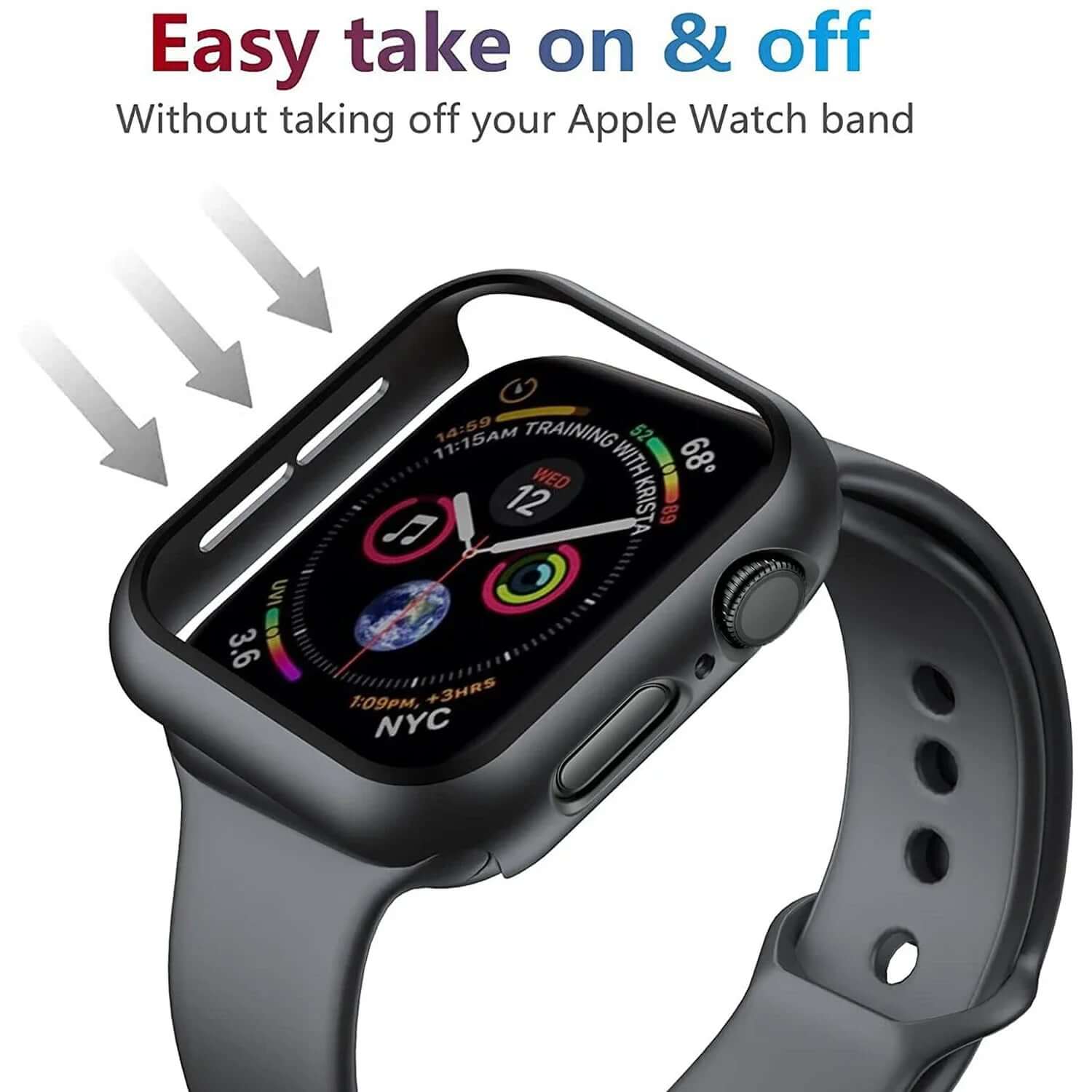 Tempered Glass+Cover for Apple Watch 1aApple Watch Tempered Glass Cover for Series 8 to 31 10 9 8 7 46Mm 42Mm PC Bumper Screen Protector Case Iwatch Series 7 6 5 4 SE3 44 40 45Mm