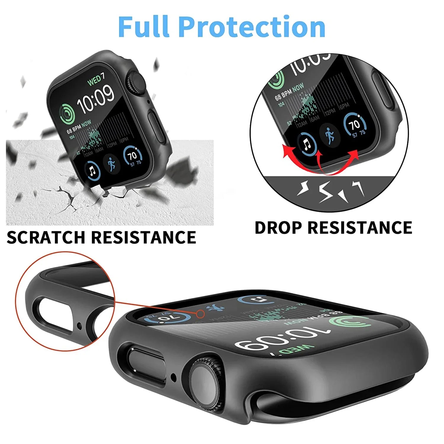 Apple Watch Tempered Glass Cover for Series 8 to 3