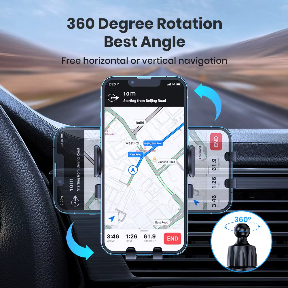 Car Phone Holder with Hook Clip – Universal Air Vent Mount