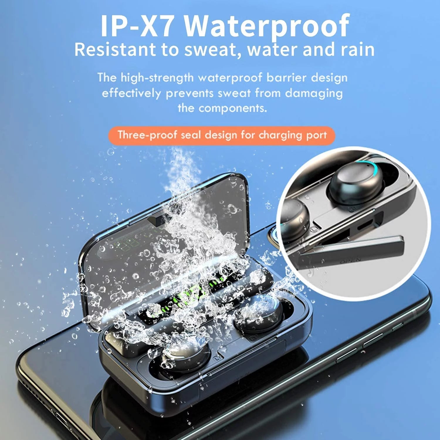 Wireless Bluetooth Earbuds with Charging Case – HiFi Stereo Sound