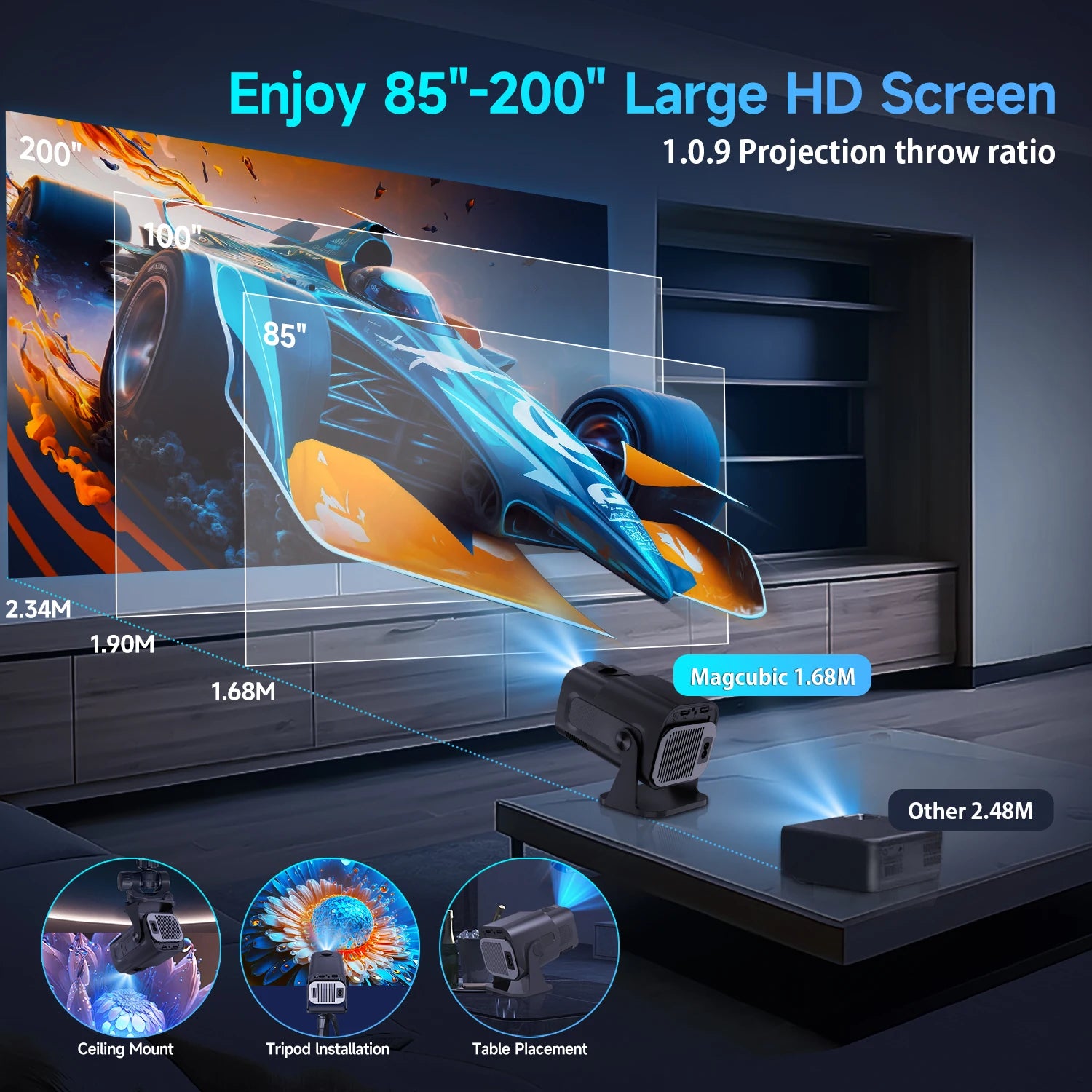 HY320 Mini 720P Android 11 Projector