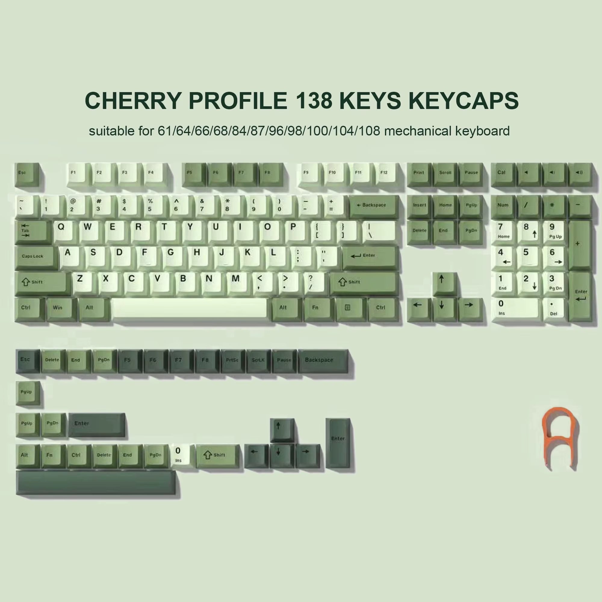 138 Keys Retro Brown Gray PBT Keycap – Mechanical Keyboard Keycap Set