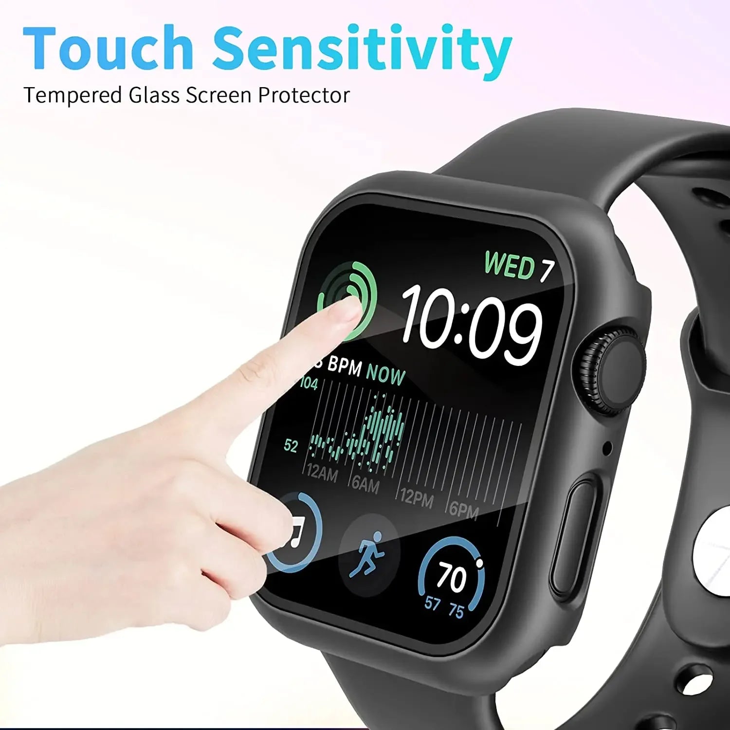 Tempered Glass+Cover for Apple Watch 11 1aApple Watch Tempered Glass Cover for Series 8 to 30 9 8 7 46Mm 42Mm PC Bumper Screen Protector Case Iwatch Series 7 6 5 4 SE3 44 40 45Mm