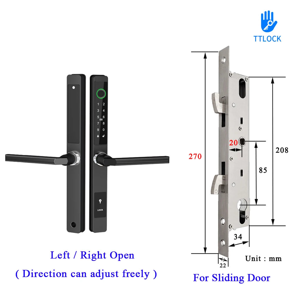 Waterproof Smart Lock – Fingerprint, Password &amp; Card Access for Sliding Doors