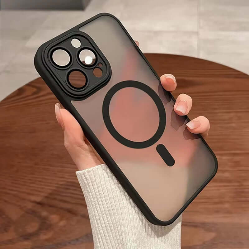 Magnetic Luxury Lens Protector MattaMagnetic Matte Translucent iPhone Case - Luxury Protectione Translucent Case for Iphone 17 16 15 14 13 12 11 Pro Max for Magsafe Wireless Charger Cover