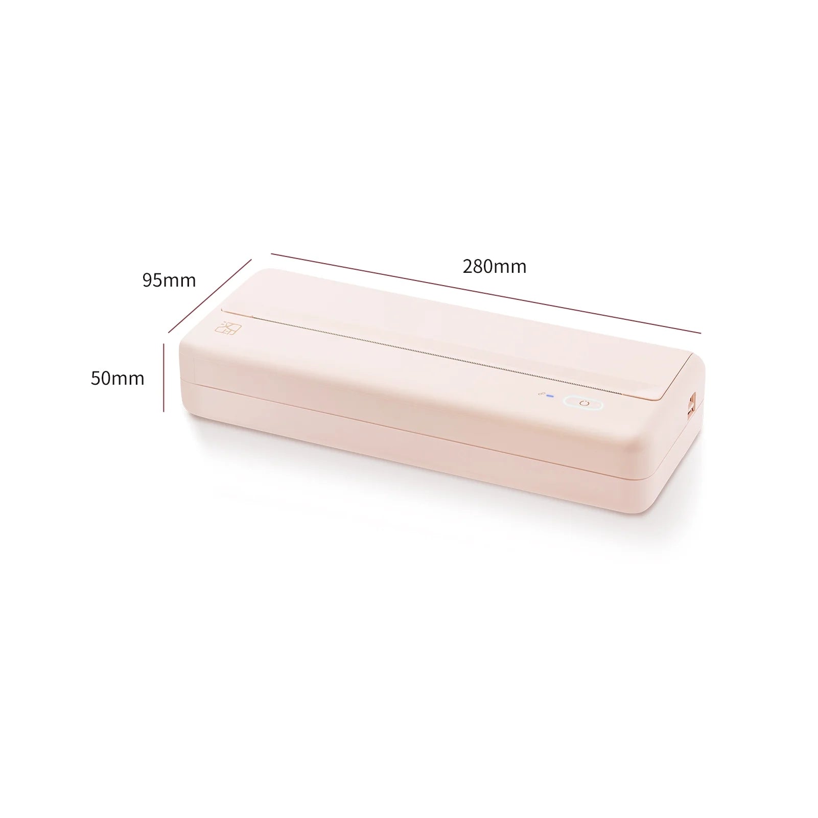 Wireless Portable Printers - A4 Thermal Printer for Travel, Mobile Office, School, Home - Bluetooth Printer Compatible with Ios Android Phone &amp; Laptop, Pink