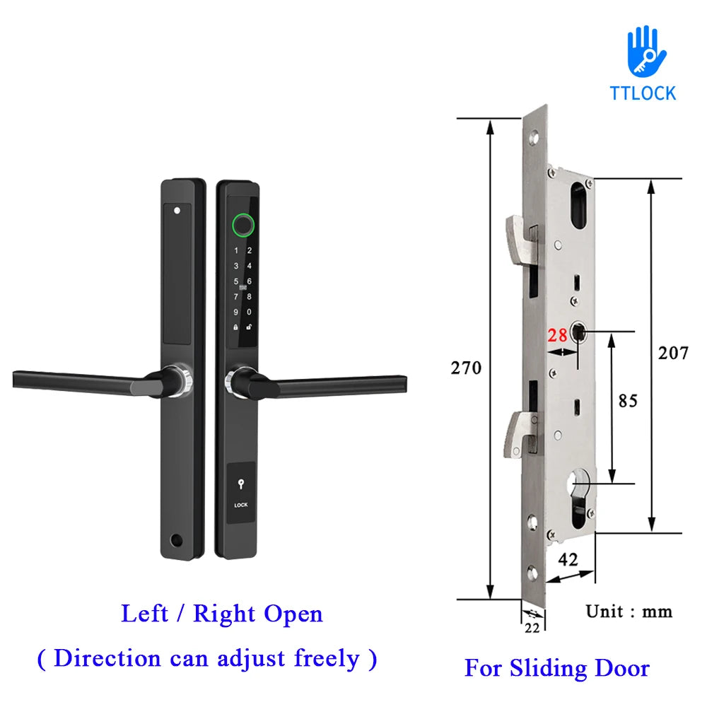 Waterproof Smart Lock – Fingerprint, Password &amp; Card Access for Sliding Doors