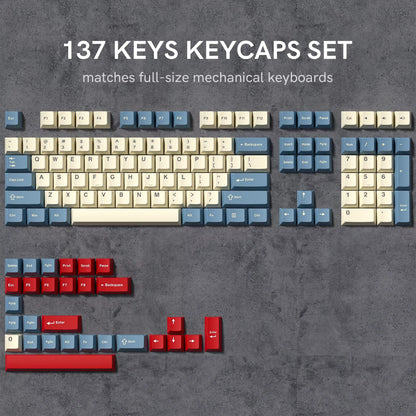 138 Keys Retro Brown Gray PBT Keycap – Mechanical Keyboard Keycap Set