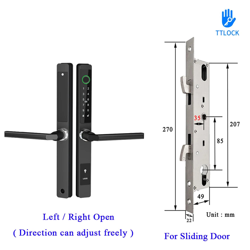 Waterproof Smart Lock – Fingerprint, Password &amp; Card Access for Sliding Doors