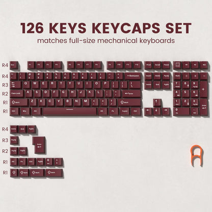 138 Keys Retro Brown Gray PBT Keycap – Mechanical Keyboard Keycap Set