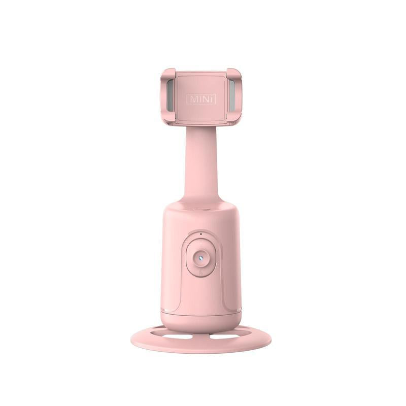 360 Auto Face Tracking Gimbal Stabilizer for Phones in a stylish pink color, designed for seamless video recording.