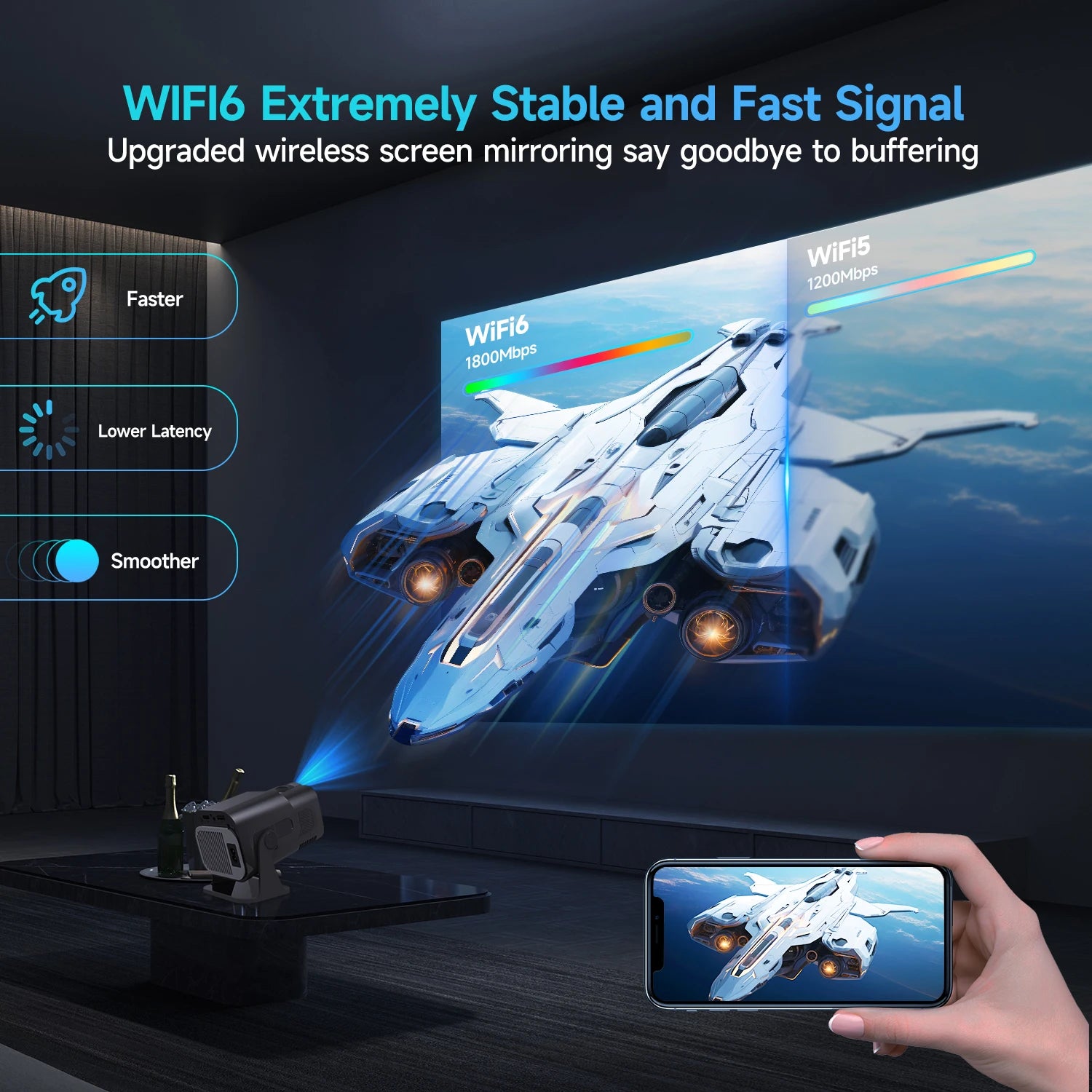 HY320 Mini 720P Android 11 Projector