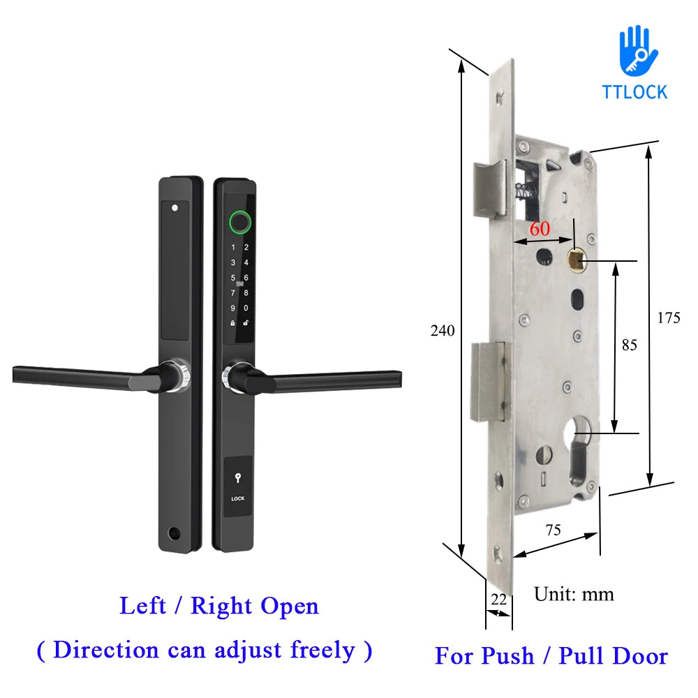 Waterproof Smart Lock – Fingerprint, Password &amp; Card Access for Sliding Doors