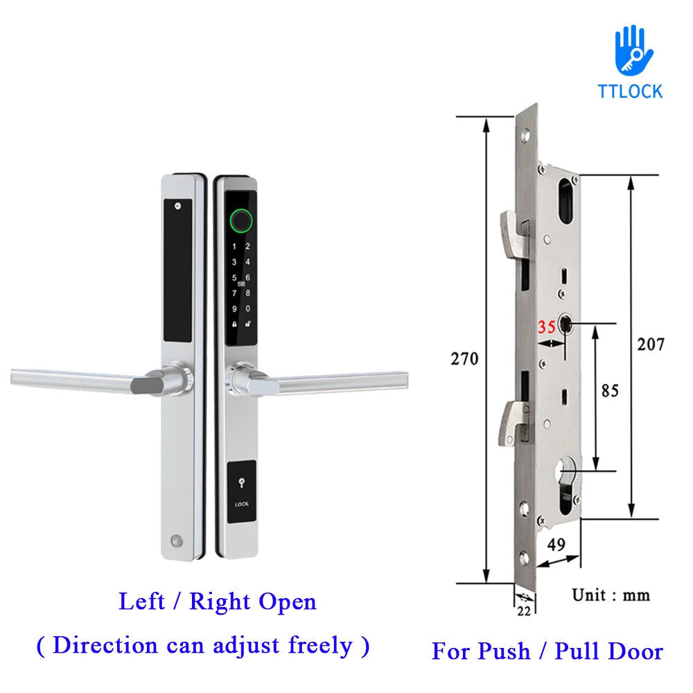 Waterproof Smart Lock – Fingerprint, Password &amp; Card Access for Sliding Doors
