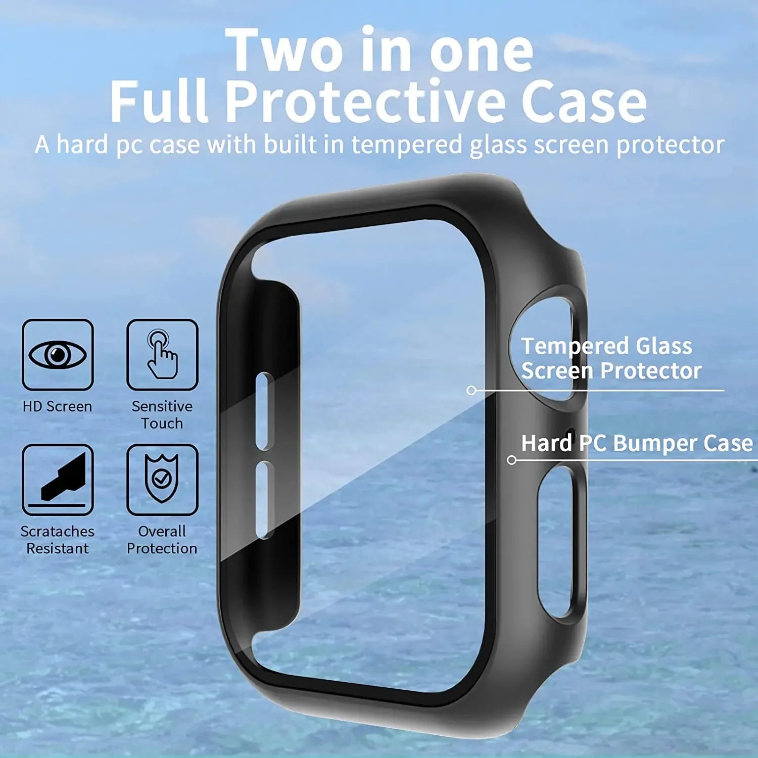 Apple Watch Tempered Glass Cover for Series 8 to 3