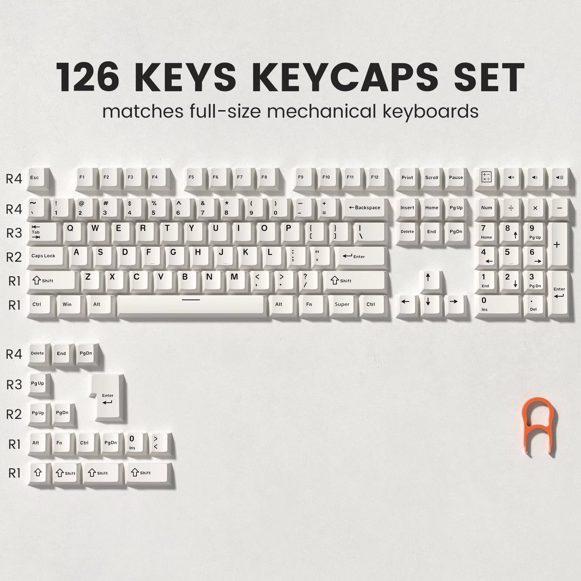 138 Keys Retro Brown Gray PBT Keycap – Mechanical Keyboard Keycap Set