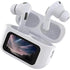 LED Display Noise-Canceling Bluetooth Earbuds in charging case with colorful screen showing a galaxy design.