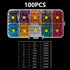 100Pcs 50Pcs Car Fuse Assortment Set Profile Middle Size Blade Type Fuse Auto Car Truck 2-35A Fuse with Box Clip