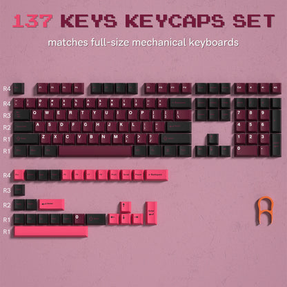 138 Keys Retro Brown Gray PBT Keycap – Mechanical Keyboard Keycap Set