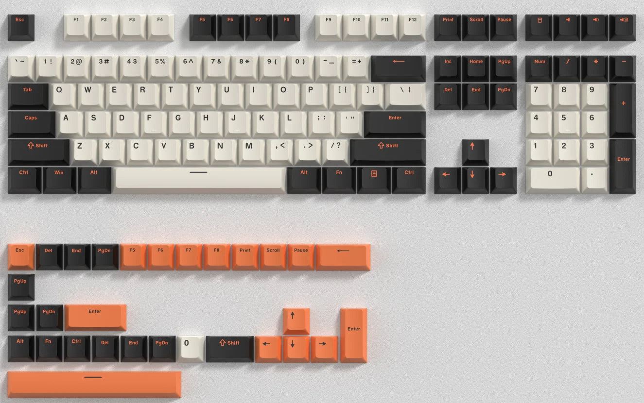 138 Keys Retro Brown Gray PBT Keycap – Mechanical Keyboard Keycap Set