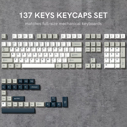 138 Keys Retro Brown Gray PBT Keycap – Mechanical Keyboard Keycap Set