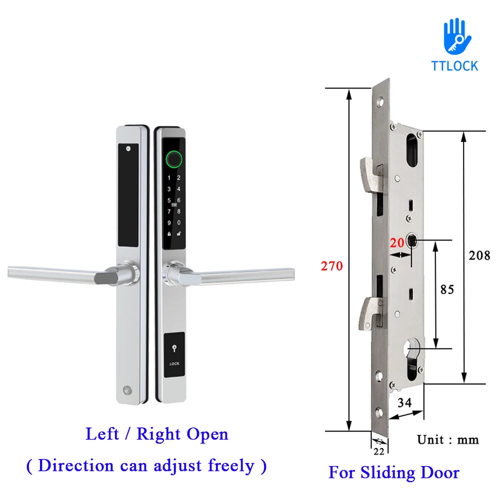 Waterproof Smart Lock – Fingerprint, Password &amp; Card Access for Sliding Doors
