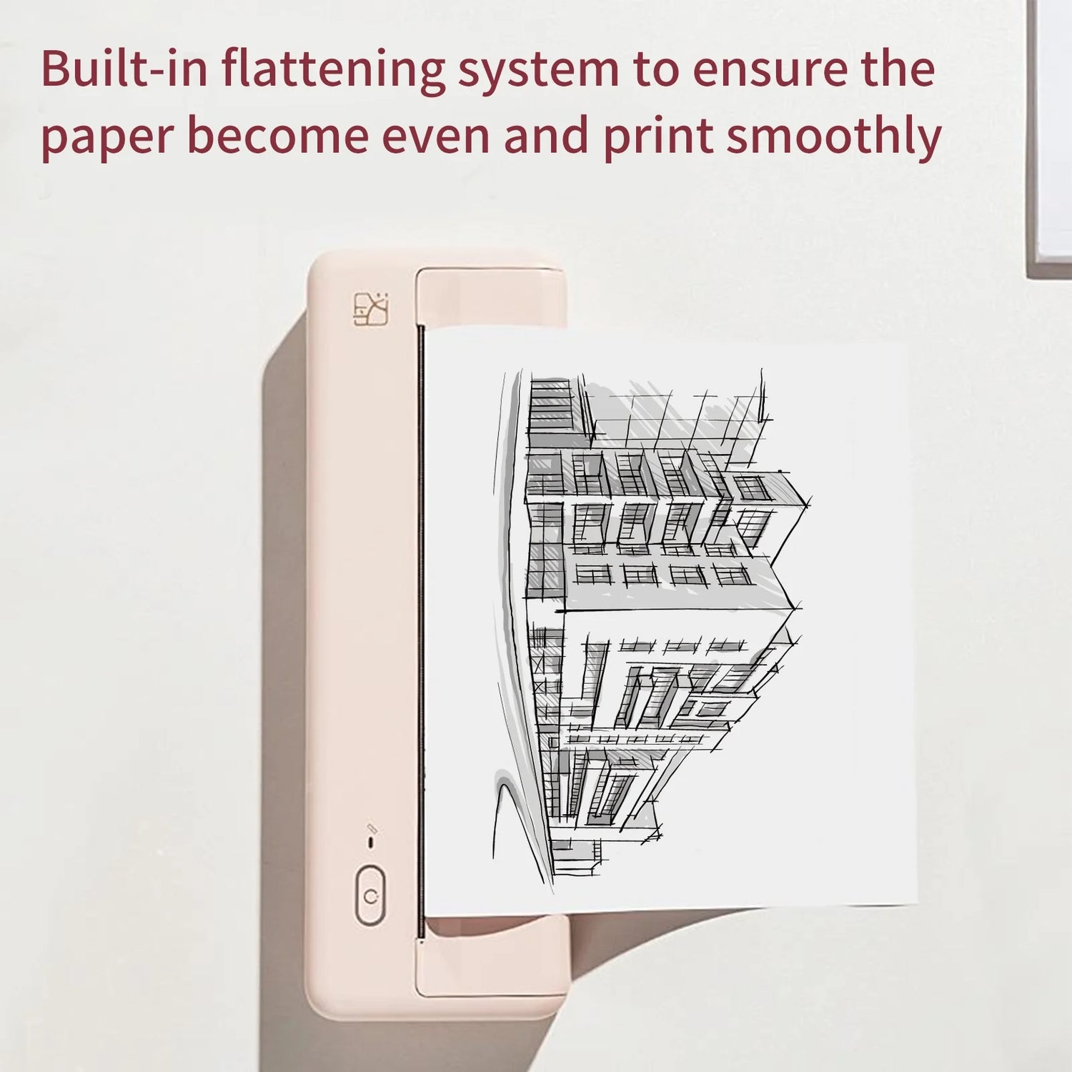 Wireless Portable Printers - A4 Thermal Printer for Travel, Mobile Office, School, Home - Bluetooth Printer Compatible with Ios Android Phone &amp; Laptop, Pink