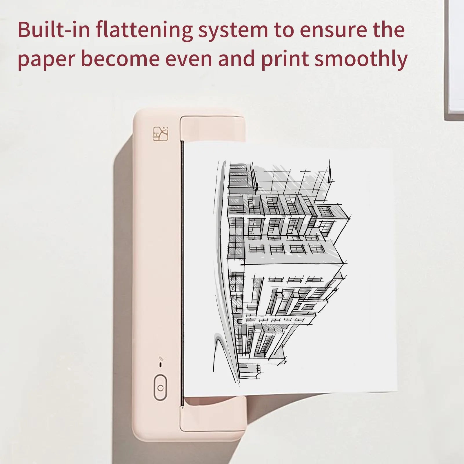 Wireless Portable Printers - A4 Thermal Printer for Travel, Mobile Office, School, Home - Bluetooth Printer Compatible with Ios Android Phone &amp; Laptop, Pink