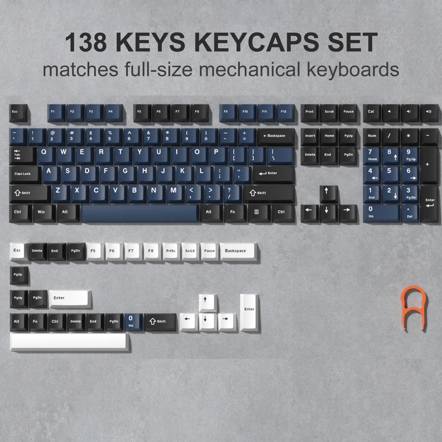 138 Keys Retro Brown Gray PBT Keycap – Mechanical Keyboard Keycap Set