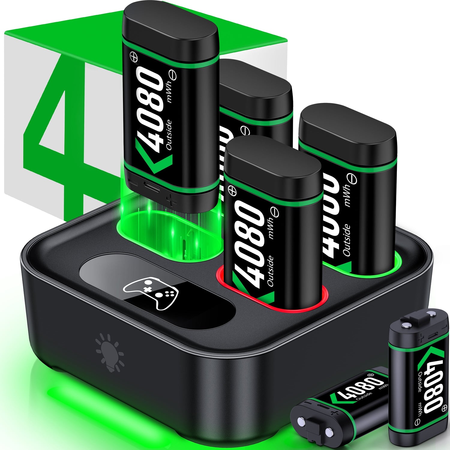 Xbox Controller Battery Pack for Xbox One/Xbox Series X|S, 6PCS 4080Mah Xbox Rechargeable Battery Packs &amp; Xbox Charger Station for Xbox One/One S/One X/One Elite