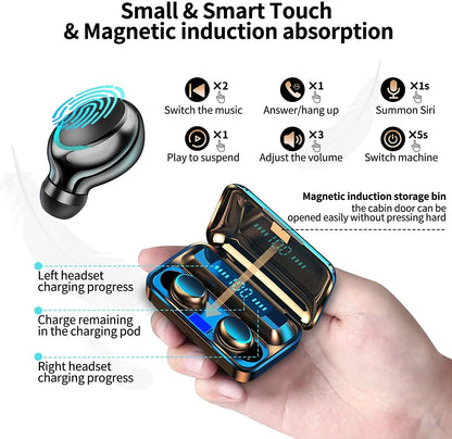 Wireless Bluetooth Earbuds with Charging Case – HiFi Stereo Sound