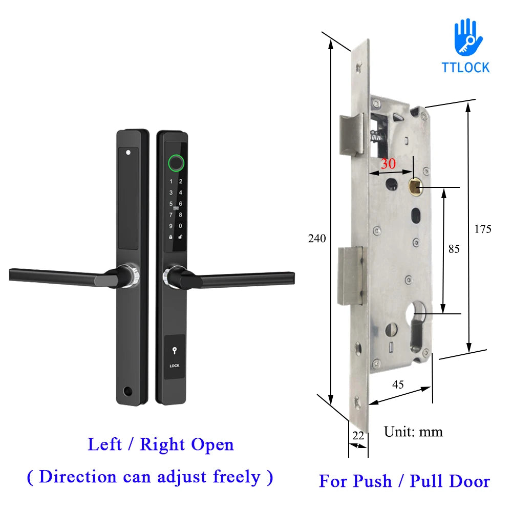 Waterproof Smart Lock – Fingerprint, Password &amp; Card Access for Sliding Doors