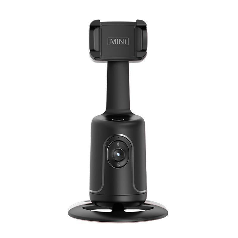 360 Auto Face Tracking Gimbal Stabilizer for Phones, featuring a sleek black design with a camera mount.