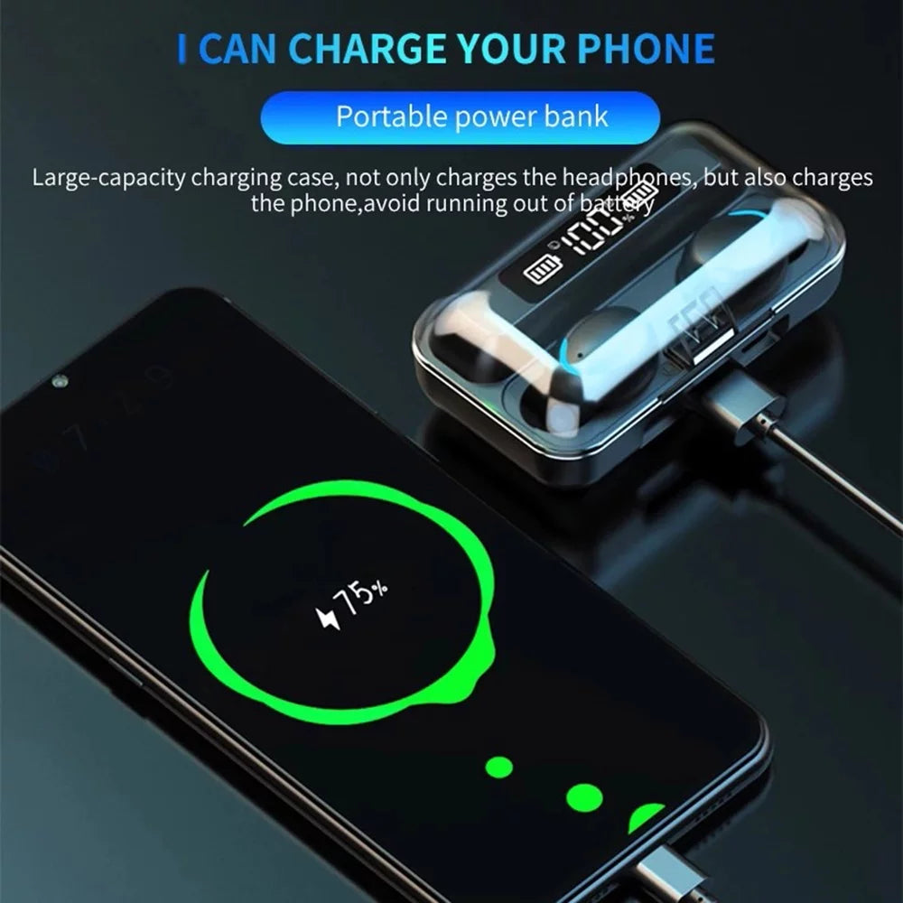 Wireless Bluetooth Earbuds with Charging Case – HiFi Stereo Sound
