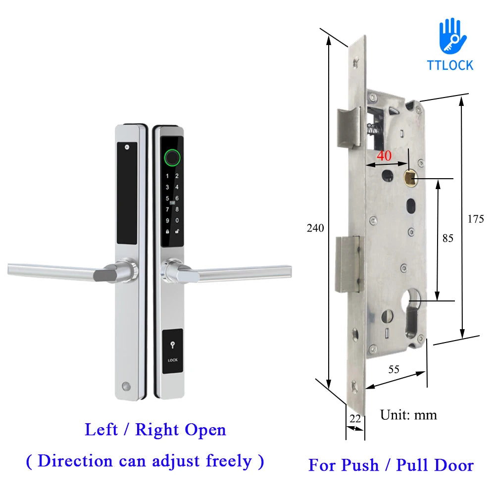 Waterproof Smart Lock – Fingerprint, Password &amp; Card Access for Sliding Doors